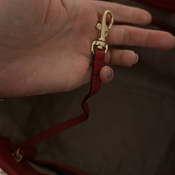 Women's Red 'jet Set Travel' Saffiano Leather Top Zip Tote 👜 ❤️ - Picture 13 of 15